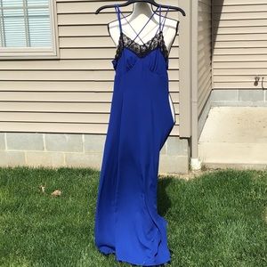 NWOT Finn and Clover Blue Slinky Gown